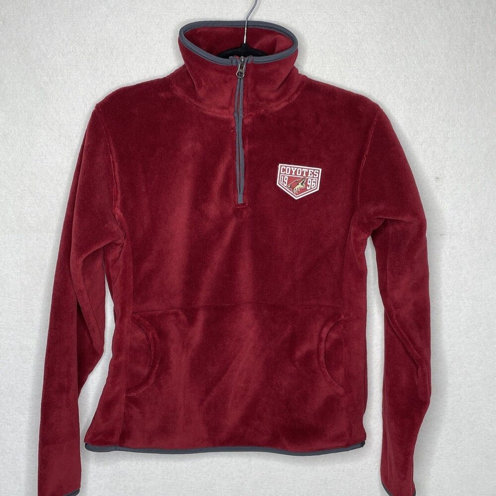 Arizona Coyotes 1/4 zip fleece sweater womens size small NHL Branded mock neck